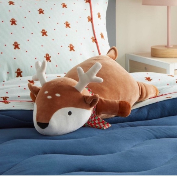 Pillowfort Brown and White Weighted Plush Deer - Picture 2 of 7